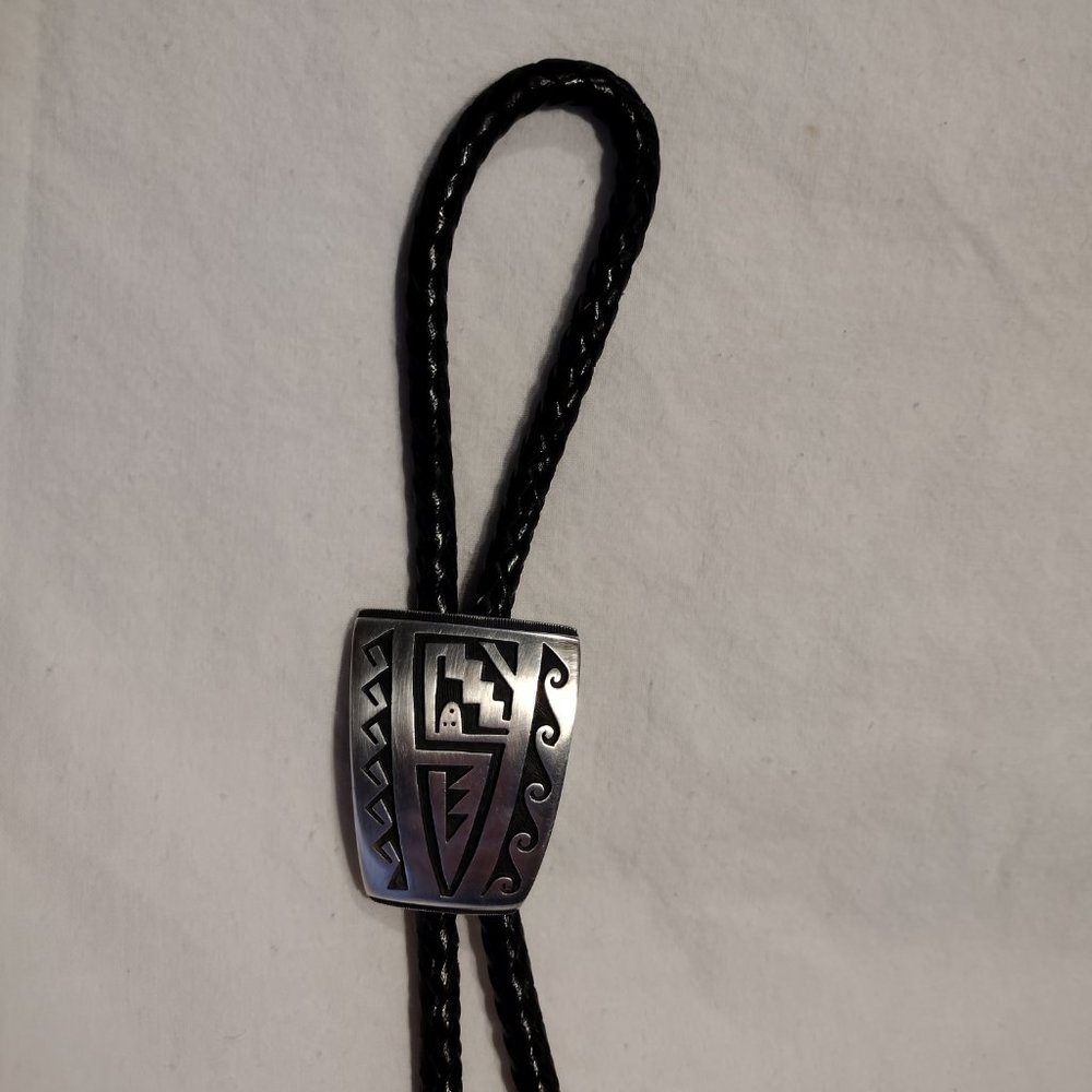 🎬 Vintage Sterling Silver Bolo Tie - Picture 7 of 8